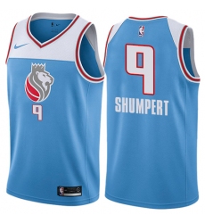 Men's Nike Sacramento Kings #9 Iman Shumpert Authentic Blue NBA Jersey - City Edition