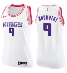 Women's Nike Sacramento Kings #9 Iman Shumpert Swingman White/Pink Fashion NBA Jersey