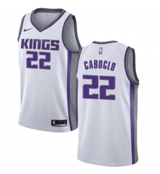 Men's Nike Sacramento Kings #22 Bruno Caboclo Swingman White NBA Jersey - Association Edition