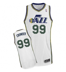 Women's Adidas Utah Jazz #99 Jae Crowder Authentic White Home NBA Jersey