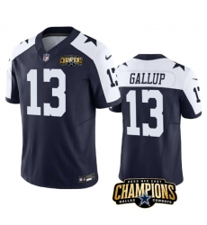 Men's Dallas Cowboys #13 Michael Gallup Navy White 2023 F.U.S.E. NFC East Champions Football Stitched Jersey
