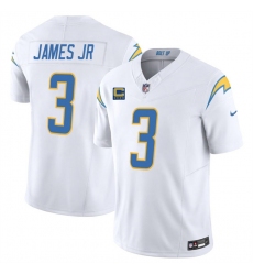 Men's Los Angeles Chargers #3 Derwin James JR White 2025 F.U.S.E With 4-Star C Vapor Limited Stitched Football Jersey