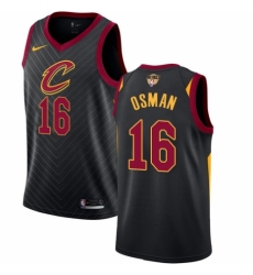 Women's Nike Cleveland Cavaliers #16 Cedi Osman Swingman Black 2018 NBA Finals Bound NBA Jersey Statement Edition