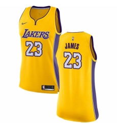 Women's Nike Los Angeles Lakers #23 LeBron James Swingman Gold NBA Jersey - Icon Edition