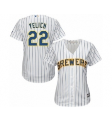Women's Milwaukee Brewers #22 Christian Yelich Authentic White Alternate Cool Base Baseball Player Jersey