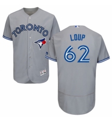 Men's Majestic Toronto Blue Jays #62 Aaron Loup Grey Road Flex Base Authentic Collection MLB Jersey
