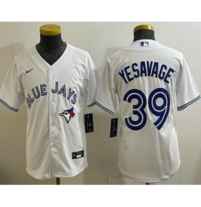Youth Toronto Blue Jays #39 Trey Yesavage White Cool Base Jersey