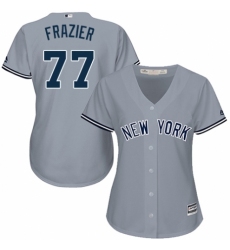 Women's Majestic New York Yankees #77 Clint Frazier Authentic Grey Road MLB Jersey