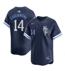 Men's Kansas City Royals #14 Jac Caglianone Navy City Connect Limited Stitched Baseball Jersey
