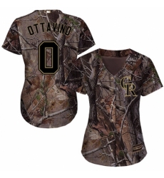 Women's Majestic Colorado Rockies #0 Adam Ottavino Authentic Camo Realtree Collection Flex Base MLB Jersey
