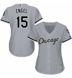 Women's Majestic Chicago White Sox #15 Adam Engel Replica Grey Road Cool Base MLB Jersey