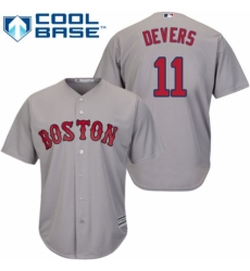 Youth Majestic Boston Red Sox #11 Rafael Devers Authentic Grey Road Cool Base MLB Jersey