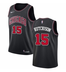 Men's Nike Chicago Bulls #15 Chandler Hutchison Swingman Black NBA Jersey Statement Edition
