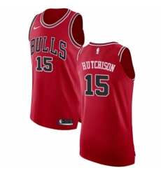 Women's Nike Chicago Bulls #15 Chandler Hutchison Authentic Red NBA Jersey - Icon Edition