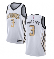 Men's Nike Atlanta Hawks #3 Kevin Huerter Swingman White NBA Jersey - City Edition