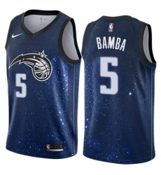 Men's Nike Orlando Magic #5 Mohamed Bamba Swingman Blue NBA Jersey - City Edition