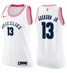 Women's Nike Memphis Grizzlies #13 Jaren Jackson Jr. Swingman White/Pink Fashion NBA Jersey
