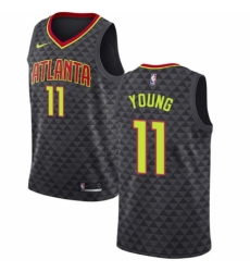 Men's Nike Atlanta Hawks #11 Trae Young Authentic Black NBA Jersey - Icon Edition