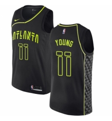 Youth Nike Atlanta Hawks #11 Trae Young Swingman Black NBA Jersey - City Edition