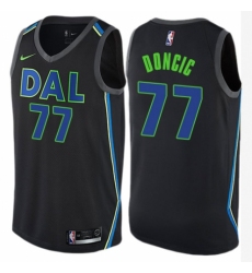 Men's Nike Dallas Mavericks #77 Luka Doncic Swingman Black NBA Jersey - City Edition