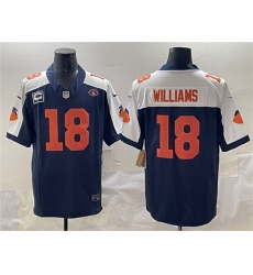 Men's Chicago Bears #18 Caleb Williams Navy White F.U.S.E. With 1-star C And No. 51 Throwback Football Stitched Jersey