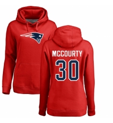 NFL Women's Nike New England Patriots #30 Jason McCourty Red Name & Number Logo Pullover Hoodie
