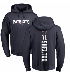 NFL Nike New England Patriots #71 Danny Shelton Navy Blue Backer Pullover Hoodie