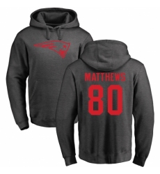 NFL Nike New England Patriots #80 Jordan Matthews Ash One Color Pullover Hoodie