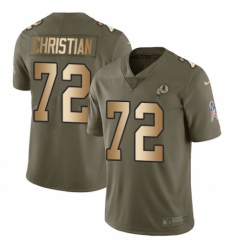Youth Nike Washington Redskins #72 Geron Christian Limited Olive/Gold 2017 Salute to Service NFL Jersey