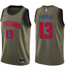 Youth Nike Detroit Pistons #13 Khyri Thomas Swingman Green Salute to Service NBA Jersey