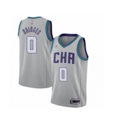 Youth Jordan Charlotte Hornets #0 Miles Bridges Swingman Gray Basketball Jersey - 2019 20 City Edition