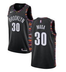 Men's Nike Brooklyn Nets #30 Dzanan Musa Swingman Black NBA Jersey - 2018 19 City Edition