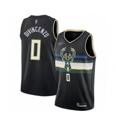 Men's Milwaukee Bucks #0 Donte DiVincenzo Authentic Black Finished Basketball Jersey - Statement Edition