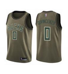 Youth Milwaukee Bucks #0 Donte DiVincenzo Swingman Green Salute to Service Basketball Jersey