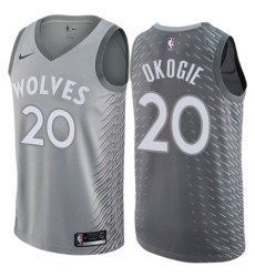 Men's Nike Minnesota Timberwolves #20 Josh Okogie Swingman Gray NBA Jersey - City Edition