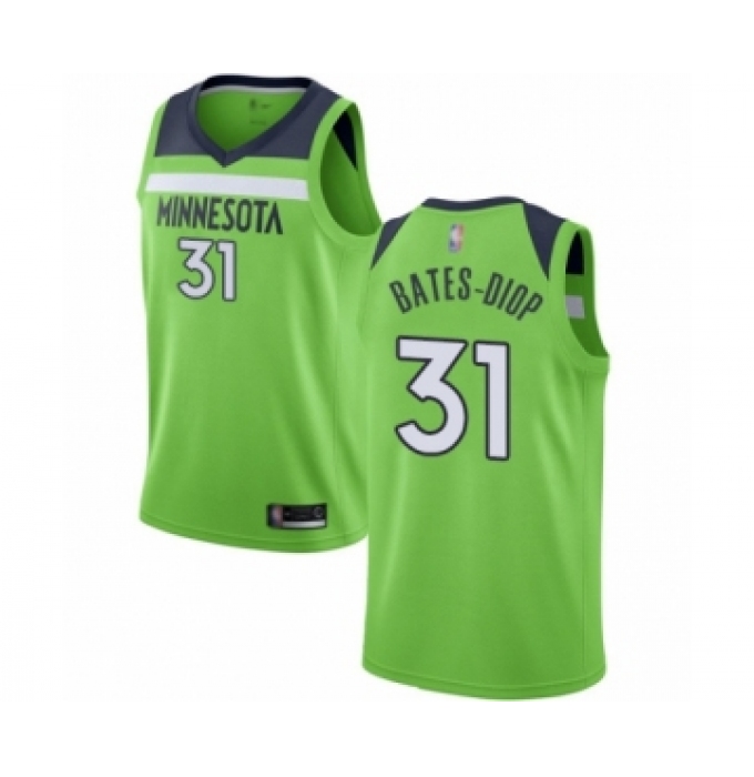 Men's Minnesota Timberwolves #31 Keita Bates-Diop Authentic Green Basketball Jersey Statement Edition