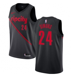 Youth Nike Portland Trail Blazers #24 Anfernee Simons Swingman Black NBA Jersey - 2018 19 City Edition