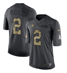 Men's Nike Pittsburgh Steelers #2 Mason Rudolph Limited Black 2016 Salute to Service NFL Jersey