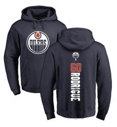NHL Adidas Edmonton Oilers #60 Olivier Rodrigue Navy Blue Backer Pullover Hoodie