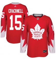 Men's Adidas Toronto Maple Leafs #15 Adam Cracknell Authentic Red Alternate NHL Jersey