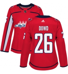 Women's Adidas Washington Capitals #26 Nic Dowd Authentic Red Home NHL Jersey