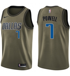 Men's Nike Dallas Mavericks #7 Dwight Powell Swingman Green Salute to Service NBA Jersey