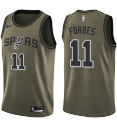 Youth Nike San Antonio Spurs #11 Bryn Forbes Swingman Green Salute to Service NBA Jersey
