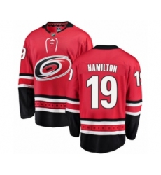 Youth Carolina Hurricanes #19 Dougie Hamilton Authentic Red Home Fanatics Branded Breakaway NHL Jersey