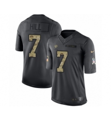 Youth Nike New Orleans Saints #7 Taysom Hill Limited Black 2016 Salute to Service NFL Jersey