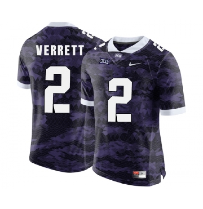 TCU Horned Frogs 2 Jason Verrett Purple College Football Limited Jersey