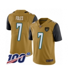 Men's Jacksonville Jaguars #7 Nick Foles Limited Gold Rush Vapor Untouchable 100th Season Football Jersey