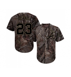 Youth Atlanta Braves #23 Adam Duvall Authentic Camo Realtree Collection Flex Base Baseball Jersey