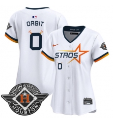 Women's Houston Astros #0 Orbit White 2025 City Connect Limited Stitched Baseball Jersey(Run Small)