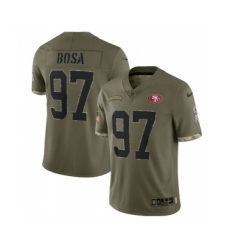 Men's San Francisco 49ers #97 Nick Bosa 2022 Olive Salute To Service Limited Stitched Jersey